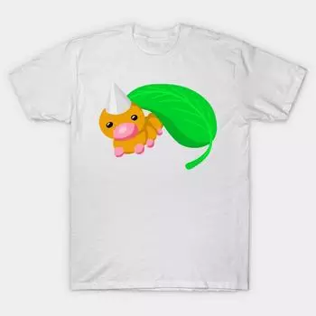 Футболка женская Caterpiller Under A Leaf Harajuku Print Kawaii футболка летняя женская футболка с коротким рукавом топ футболка S