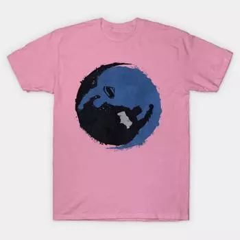 Футболка женская черная против синей с принтом Harajuku Kawaii футболка летняя женская футболка с коротким рукавом топ футболка S розовый