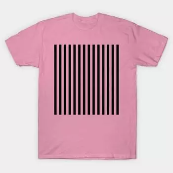 Футболка женская черная с вертикальными полосками Harajuku Print Kawaii футболка летняя женская футболка с коротким рукавом топ футболка S розовый