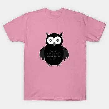 Футболка женская черно-белая сова с принтом Харадзюку Kawaii футболка летняя женская футболка с коротким рукавом топ футболка S