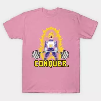 Футболка женская Conquer Vegeta Deadlift Harajuku Print Kawaii футболка летняя женская футболка с коротким рукавом топ футболка S розовый