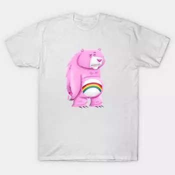 Футболка женская Couldnt Care Less Bear Harajuku Print Kawaii футболка летняя женская футболка с коротким рукавом топ футболка S