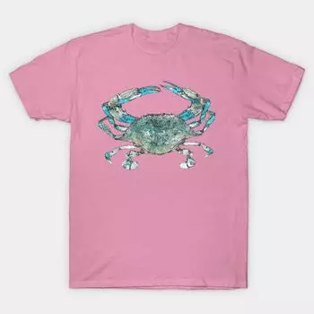 Футболка женская Crabby Blue Harajuku Print Kawaii футболка летняя женская футболка с коротким рукавом топ футболка S