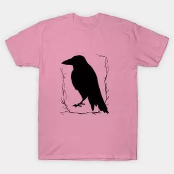 Футболка женская Crow Harajuku Print Kawaii футболка летняя с коротким рукавом женская футболка топ футболка S