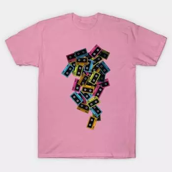 Футболка женская цветные ленты Harajuku принт Kawaii футболка летняя короткий рукав женская футболка топ футболка S розовый