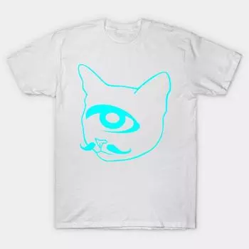 Футболка женская Cyclops Neon Cat Harajuku Print Kawaii футболка летняя женская футболка с коротким рукавом топ футболка S розовый