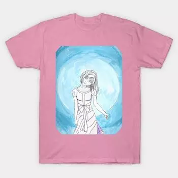 Футболка женская Девушка и Луна Harajuku Принт Kawaii Футболка летняя с коротким рукавом женская футболка Топ Футболка S