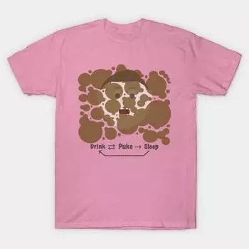 Футболка женская Drink Puke Sleep Repeat Harajuku Print Kawaii футболка летняя с коротким рукавом женская футболка топ футболка S розовый