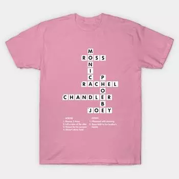 Футболка женская Друзья Кроссворды Harajuku Принт Kawaii Футболка летняя с коротким рукавом женская футболка Топ Футболка S розовый