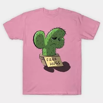 Футболка женская Free Hugs Sad Cactus Harajuku Print Kawaii футболка летняя женская футболка с коротким рукавом топ футболка S