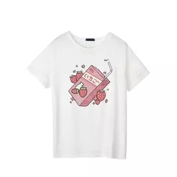 Футболка женская футболка японская молочная harajuku camiseta mujer футболка белая повседневная футболка 3XL белый