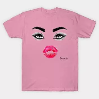 Футболка женская футболка с ресницами и губами Harajuku Печать Кавайи футболка Летний короткий рукав женский футболка Top Tee S