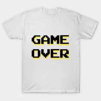 Футболка женская Game Over Harajuku Print Kawaii футболка летняя женская футболка с коротким рукавом топ футболка S розовый
