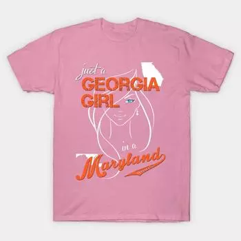 Футболка женская Georgia Maryland Harajuku Print Kawaii футболка летняя женская футболка с коротким рукавом топ футболка S розовый