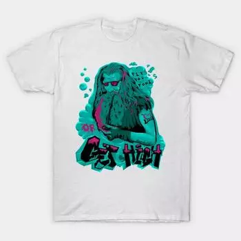 Футболка женская Get High Harajuku Print Kawaii футболка летняя с коротким рукавом женская футболка топ футболка S