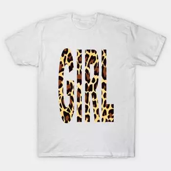 Футболка женская Gilr Leopard Design Harajuku Print Kawaii футболка летняя с коротким рукавом женская футболка топ футболка S