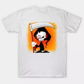 Футболка женская Grim Reaper Creepy Cartoon Character Harajuku Print Kawaii футболка летняя женская футболка с коротким рукавом топ футболка S розовый