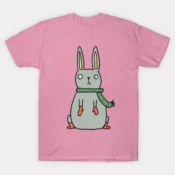 Футболка женская грустный снежный кролик Harajuku принт Kawaii футболка летняя короткий рукав женская футболка топ футболка S