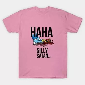 Футболка женская Haha Silly Satan Harajuku Print Kawaii футболка летняя с коротким рукавом женская футболка топ футболка S
