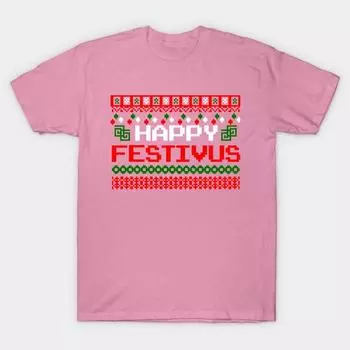 Футболка женская Happy Festivus Ugly Christmas Shirt Harajuku Print Kawaii футболка летняя с коротким рукавом женская футболка топ футболка S