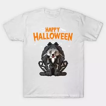 Футболка женская Happy Halloween Померанский шпиц скелет собака костюм T Harajuku принт Kawaii футболка летняя короткий рукав женская футболка топ футболка S розовый