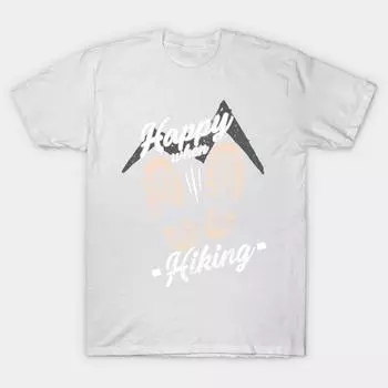 Футболка женская Happy When Hiking Hiker Wanderer Harajuku Print Kawaii футболка летняя женская футболка с коротким рукавом топ футболка S розовый