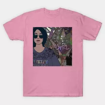 Футболка женская хипстерская девушка с принтом Harajuku Kawaii футболка летняя женская футболка с коротким рукавом топ футболка S розовый