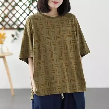 Футболка женская хлопковая большого размера с короткими рукавами, женская летняя свободная футболка с тонким животом и разрезом XXXXXL зелёный