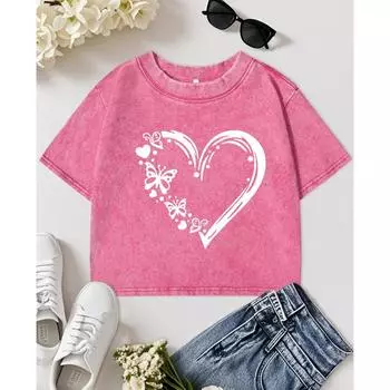 Футболка женская хлопковая с принтом Butterflies Fly On Love, выстиранная, приталенная, с коротким рукавом, летняя, повседневная M