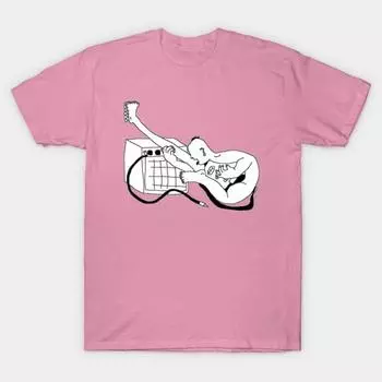 Футболка женская Human X электрогитара Harajuku принт Kawaii футболка летняя с коротким рукавом женская футболка топ футболка S