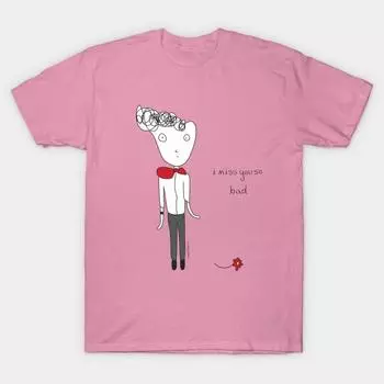 Футболка женская I Miss You So Bad Harajuku Print Kawaii футболка летняя женская футболка с коротким рукавом топ футболка S