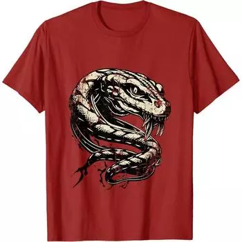 Футболка женская и мужская, хлопковые топы, летняя мода, уличные футболки с коротким рукавом, футболки с принтом змеи 3D, женская и мужская одежда M
