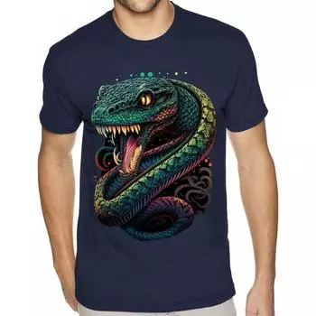 Футболка женская и мужская, хлопковые топы, летняя мода, уличные футболки с коротким рукавом, футболки с принтом змеи 3D, женская и мужская одежда M
