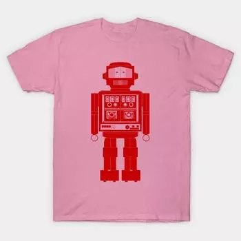 Футболка женская игрушечный робот красный Harajuku принт Kawaii футболка летняя короткий рукав женская футболка топ футболка S розовый