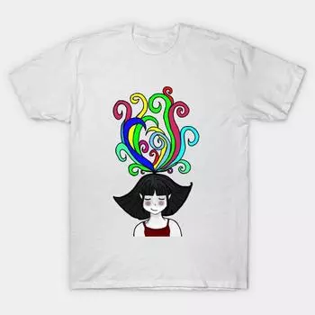 Футболка женская Imagination Harajuku Print Kawaii футболка летняя женская футболка с коротким рукавом топ футболка S