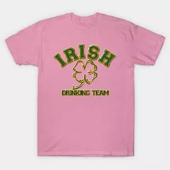 Футболка женская Irish Drinking Team Harajuku Print Kawaii футболка летняя женская футболка с коротким рукавом топ S розовый