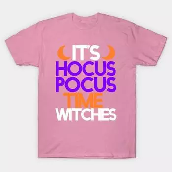 Футболка женская Its Hocus Pocus Time Witches Shirt For A Halloween Harajuku Print Kawaii Tshirt Летняя футболка с коротким рукавом женская футболка Топ S