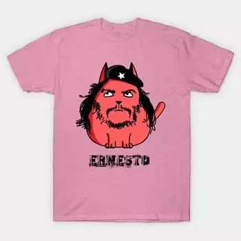 Футболка женская Эрнесто Кот Харадзюку принт кавайная футболка летняя женская футболка с коротким рукавом топ футболка S розовый