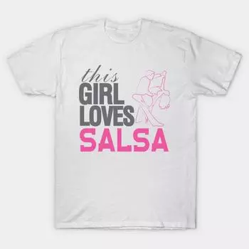 Футболка женская Эта девушка любит сальсу с принтом Харадзюку Kawaii футболка летняя женская футболка с коротким рукавом топ футболка S