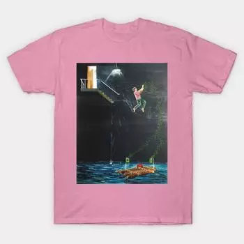 Футболка женская Jump Into The River Harajuku Print Kawaii футболка летняя женская футболка с коротким рукавом топ футболка S