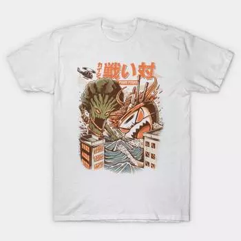 Футболка женская Kaiju Food Fight Harajuku Print Kawaii футболка летняя с коротким рукавом женская футболка топ футболка S розовый