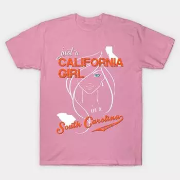 Футболка женская Калифорния Южная Каролина Harajuku принт Kawaii футболка летняя короткий рукав женская футболка топ футболка S розовый