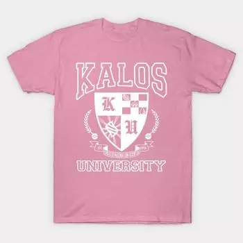 Футболка женская Kalos University Harajuku Print Kawaii футболка летняя женская футболка с коротким рукавом топ футболка S