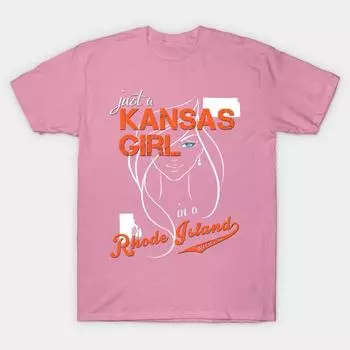 Футболка женская Kansas Rhode Island Harajuku Print Kawaii футболка летняя с коротким рукавом женская футболка топ футболка S розовый