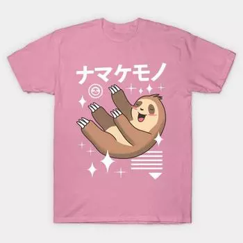 Футболка женская кавайная ленивец Harajuku принт кавайная футболка летняя женская футболка с коротким рукавом топ футболка S розовый