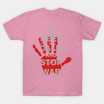 Футболка женская Keep Calm And Stop War Harajuku Print Kawaii футболка летняя с коротким рукавом женская футболка топ футболка S розовый