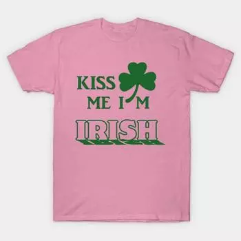 Футболка женская Kiss Me Im Irish Harajuku Print Kawaii футболка летняя женская футболка с коротким рукавом топ футболка S розовый
