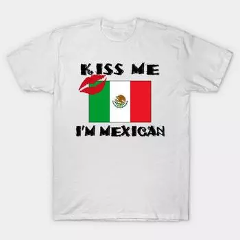 Футболка женская Kiss Me Im Mexican Im I Am Mexican Kiss Me Harajuku Print Kawaii футболка летняя женская футболка с коротким рукавом топ футболка S розовый