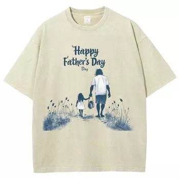 Футболка женская ко Дню отца, продажа ткани, стираная джинсовая ткань, свободный круглый вырез, короткий рукав, модный дизайн, топ для мужчин S