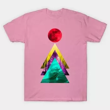 Футболка женская Красная Луна Земли Harajuku Принт Kawaii Футболка летняя с коротким рукавом женская футболка Топ Футболка S розовый